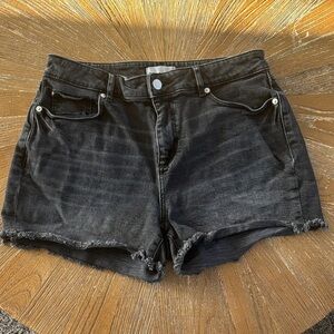 Loft Hi Rise Black Denim Shorts Size 27 4
